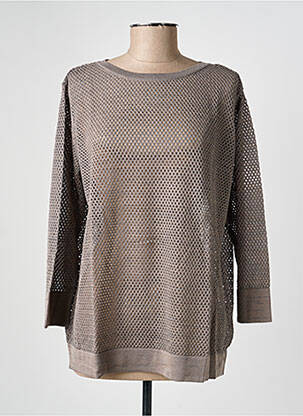Pull coupe droite manches longues marron RABE femme