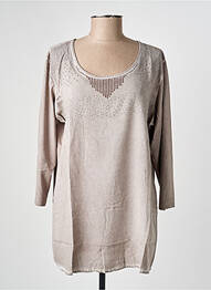 Top coupe cintrée manches 3/4 beige RABE femme