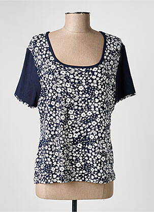 T-shirt imprimé fantaisie manches courtes bleu GUY DUBOUIS femme