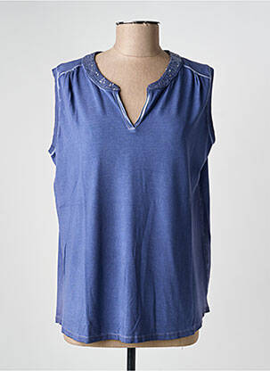 Débardeur stretch sans manche bleu RABE femme