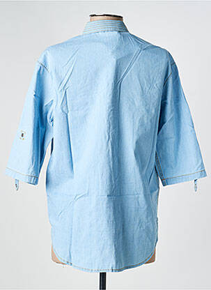 Chemisier coupe droite manches 3/4 bleu COUTURIST femme