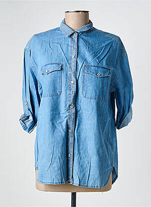 Chemisier coupe droite manches 3/4 bleu DENIM &DRESS femme