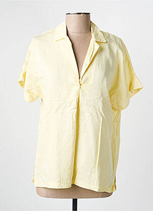 Chemisier coupe droite manches courtes jaune COUTURIST femme