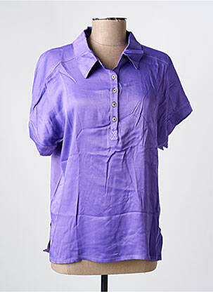 Polo coupe droite manches courtes violet COUTURIST femme