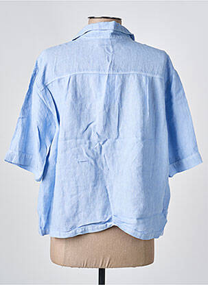 Chemisier coupe droite manches courtes bleu COUTURIST femme