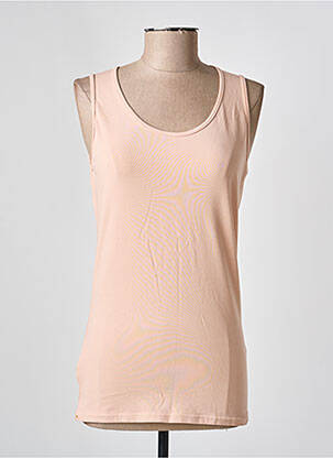 Top coupe cintrée sans manche beige COUTURIST femme