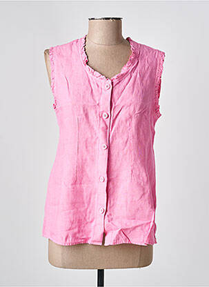 Top coupe fluide sans manche rose COUTURIST femme