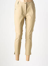 Pantalon 7/8 fermeture zippée sous rabat boutonné beige BROADWAY femme