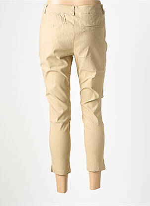 Pantalon 7/8 fermeture zippée sous rabat boutonné beige BROADWAY femme