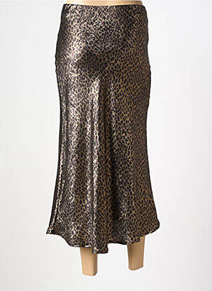 Jupe longue imprimé fantaisie or APRIL VINTAGE femme