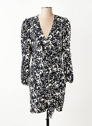 Robe mi-longue coupe fluide manches longues noir MORGAN femme