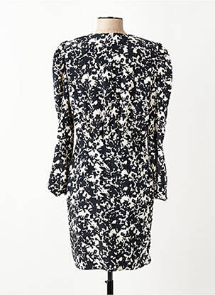 Robe mi-longue coupe fluide manches longues noir MORGAN femme
