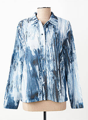 Chemisier coupe cintrée manches longues bleu GRIFFON femme