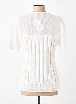 Pull coupe cintrée manches courtes blanc RODAM femme