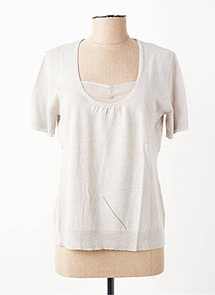 T-shirt coupe droite manches courtes beige PAUPORTÉ femme