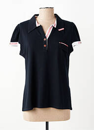 Polo stretch manches courtes noir CHRISTINE LAURE femme
