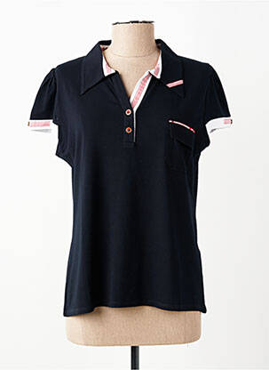 Polo stretch manches courtes noir CHRISTINE LAURE femme
