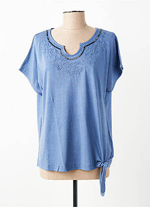 T-shirt coupe droite manches courtes bleu OLSEN femme