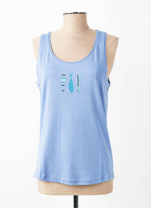 Débardeur col rond sans manche bleu ARMOR LUX femme