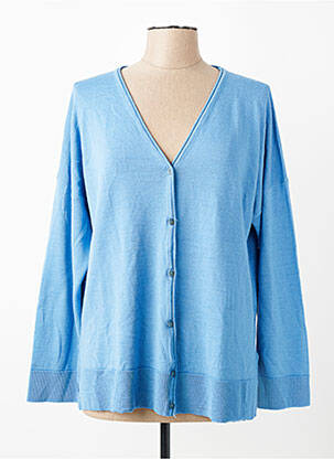 Gilet manches longues fermeture boutonnée sur le devant bleu ESCORPION femme