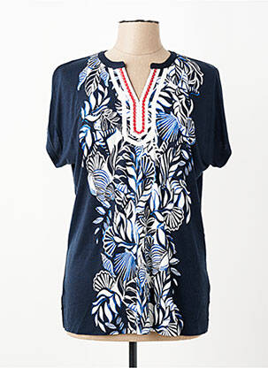 T-shirt imprimé fantaisie manches courtes bleu OLSEN femme