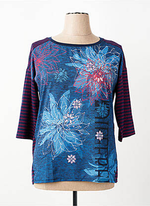 T-shirt manches 3/4 manches 3/4 bleu OLSEN femme