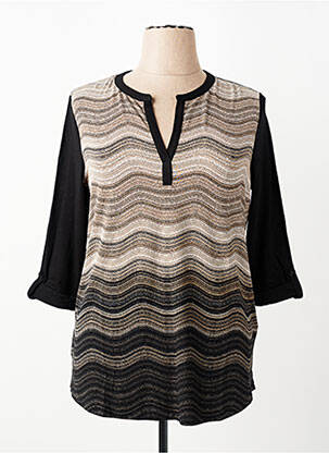 T-shirt manches 3/4 manches 3/4 noir OLSEN femme