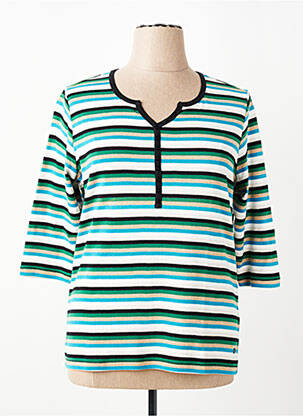 T-shirt manches 3/4 manches 3/4 vert OLSEN femme