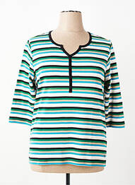 T-shirt coupe droite manches 3/4 vert OLSEN femme