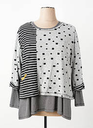 Tunique manches longues col rond gris FRANCK ANNA femme