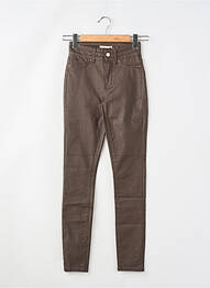 Pantalon slim poches marron ONLY femme