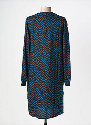 Robe mi-longue coupe fluide manches longues bleu STREET ONE femme