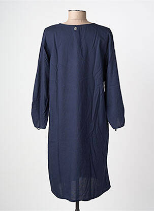 Robe mi-longue coupe fluide manches longues bleu STREET ONE femme