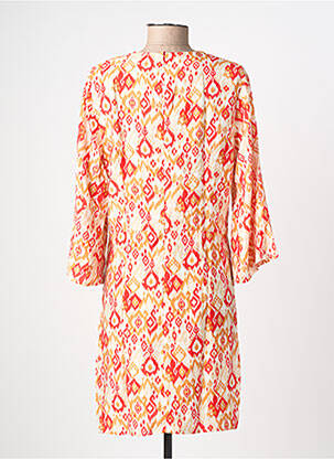 Robe courte manches longues manches longues orange SARAH JOHN femme