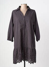 Robe mi-longue manches longues manches longues gris BROADWAY femme