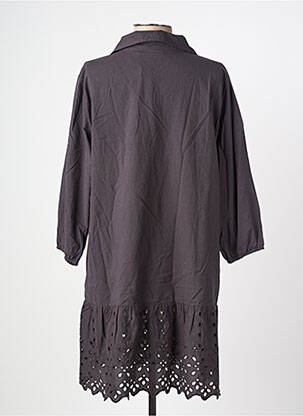 Robe mi-longue manches longues manches longues gris BROADWAY femme