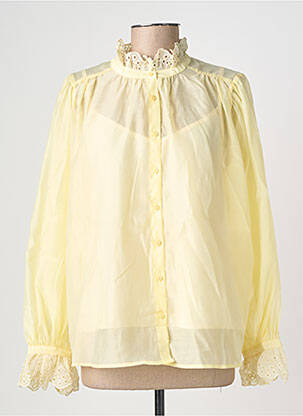 Chemisier coupe fluide manches longues jaune BISOU'S PROJECT femme