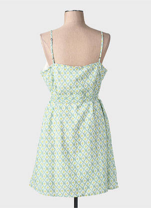 Robe mi-longue imprimé fantaisie fines bretelles vert ONLY femme