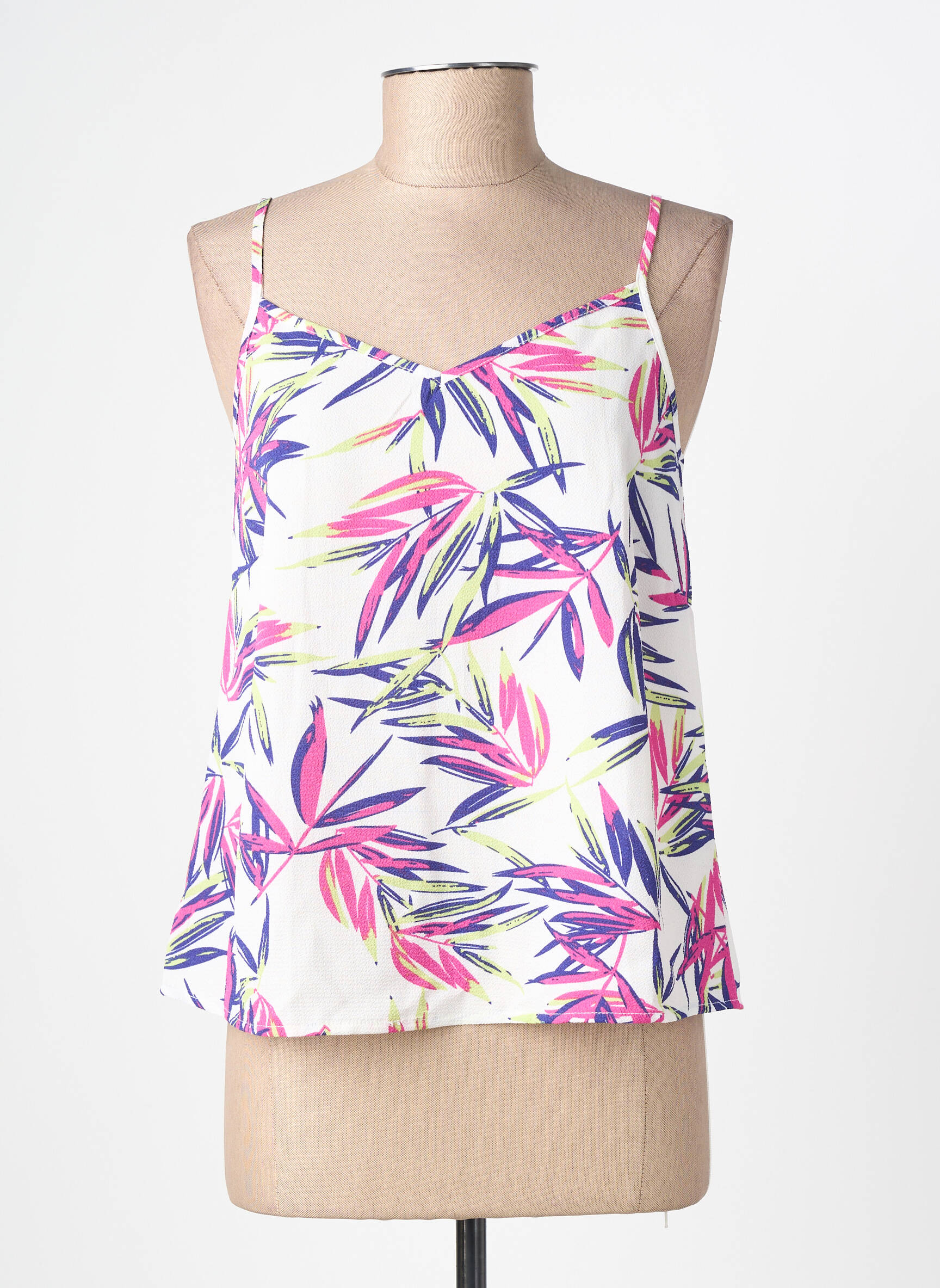 Top imprimé fantaisie fines bretelles bleu ONLY femme