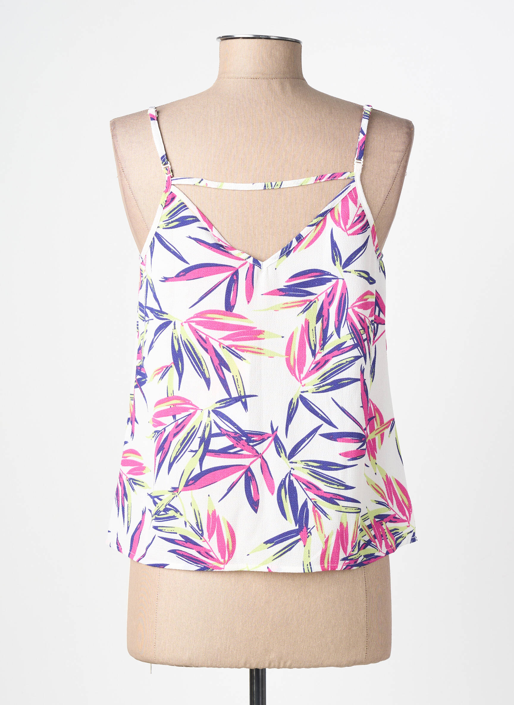 Top imprimé fantaisie fines bretelles bleu ONLY femme