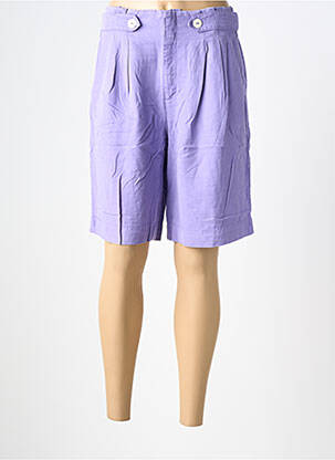 Bermuda tissage popeline taille normale violet COUTURIST femme