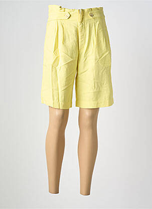 Bermuda tissage popeline taille normale jaune COUTURIST femme