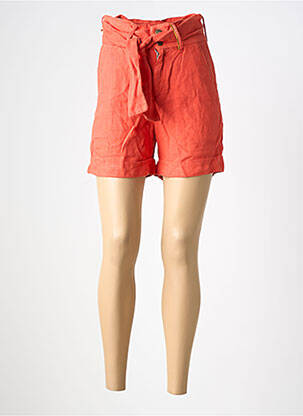 Short fermeture zippée sous rabat boutonné taille normale rouge COUTURIST femme