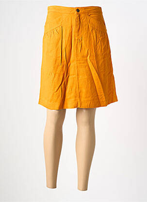 Jupe mi-longue taille normale orange COUTURIST femme