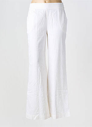 Pantalon droit tissage popeline taille normale blanc COUTURIST femme
