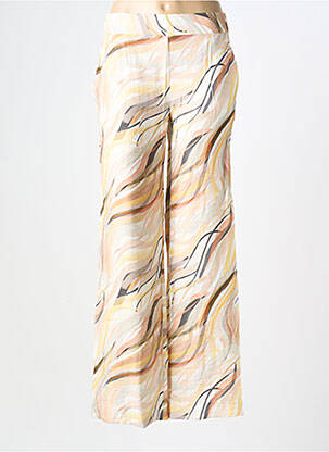 Pantalon droit tissage popeline taille normale beige COUTURIST femme