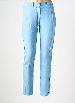 Pantalon slim tissage popeline taille normale bleu COUTURIST femme