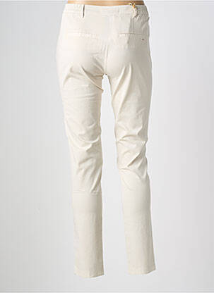 Pantalon slim tissage popeline taille normale beige COUTURIST femme