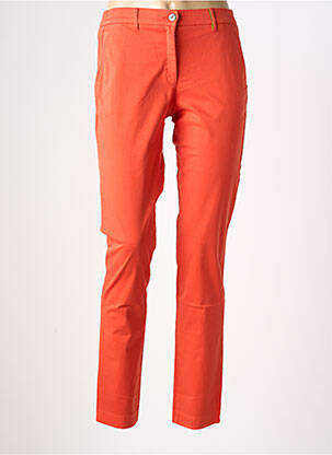 Pantalon slim tissage popeline taille normale rouge COUTURE-CLUB femme