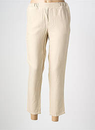 Pantalon 7/8 tissage popeline taille normale beige COUTURIST femme